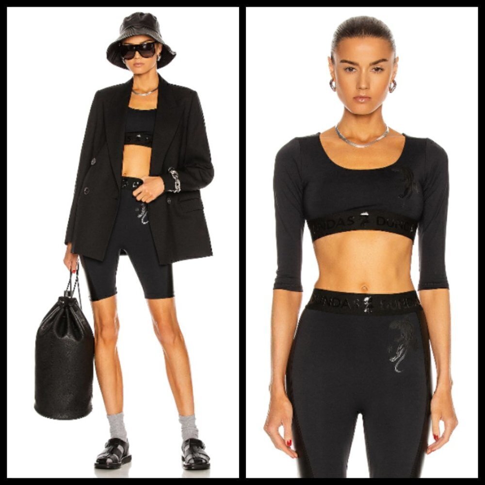💕DUNDAS💕 Noor Logo Long-Sleeve Crop Top S NWT